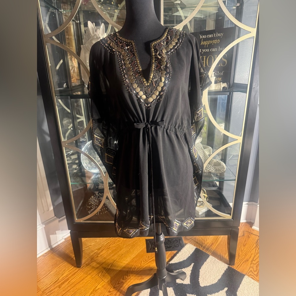 Forever 21 Black Dolman Sleeve V-Neck Coverup